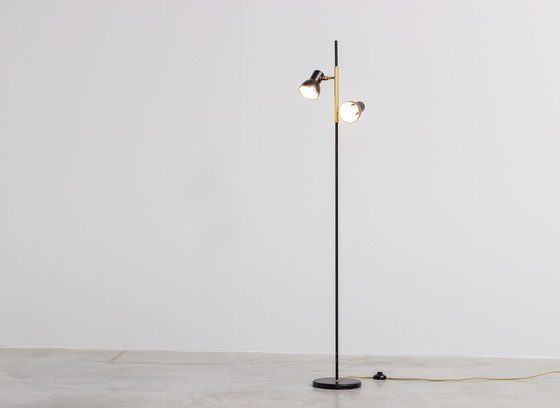 Image 1 of Italian Reading Light With Two Rotatable Black Shades 1960s