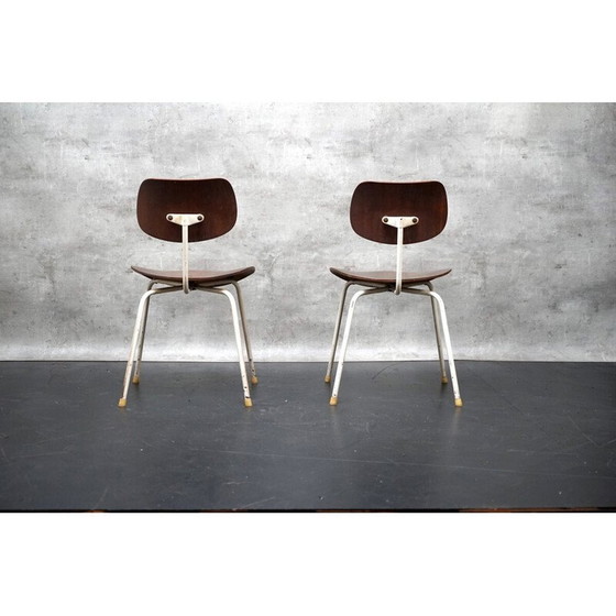 Image 1 of Pair of vintage Se68 side chairs in teak wood by Egon Eiermann for Wilde and Spieth, Germany