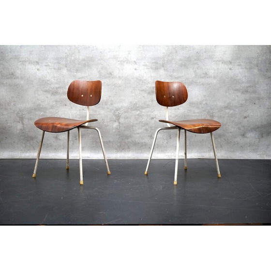 Image 1 of Pair of vintage Se68 side chairs in teak wood by Egon Eiermann for Wilde and Spieth, Germany