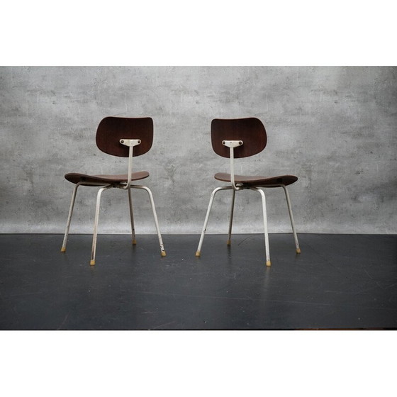 Image 1 of Pair of vintage Se68 side chairs in teak wood by Egon Eiermann for Wilde and Spieth, Germany