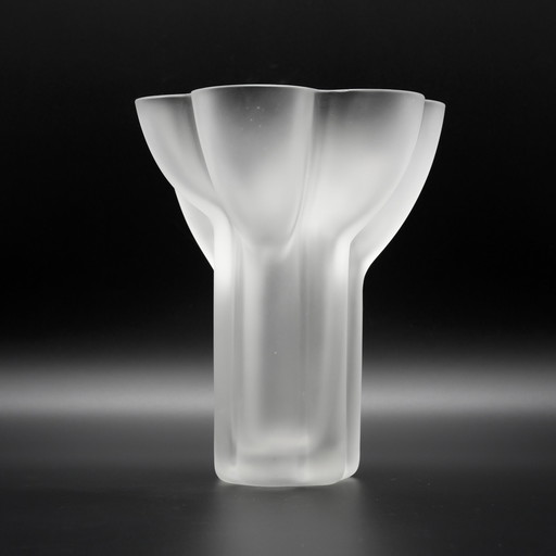 Rare Vase en verre satiné de Rosenthal dessiné par Tapio Wirkkala Modèle 470-20 CM MCM