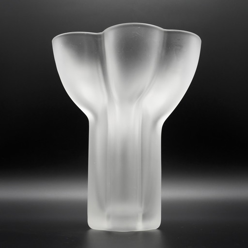 Rare Vase en verre satiné de Rosenthal dessiné par Tapio Wirkkala Modèle 470-20 CM MCM