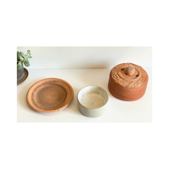 Image 1 of Vintage Art Nouveau terracotta butter dish