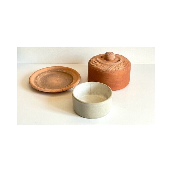 Image 1 of Vintage Art Nouveau terracotta butter dish