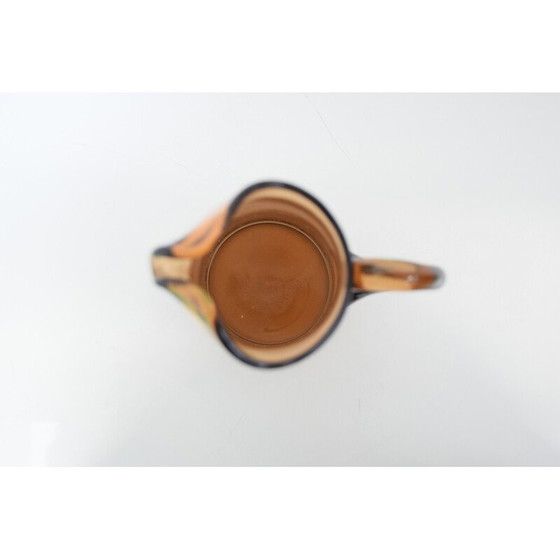Image 1 of Art vintage Czech glass pitcher by Glasswork Novy Bor, 1950s