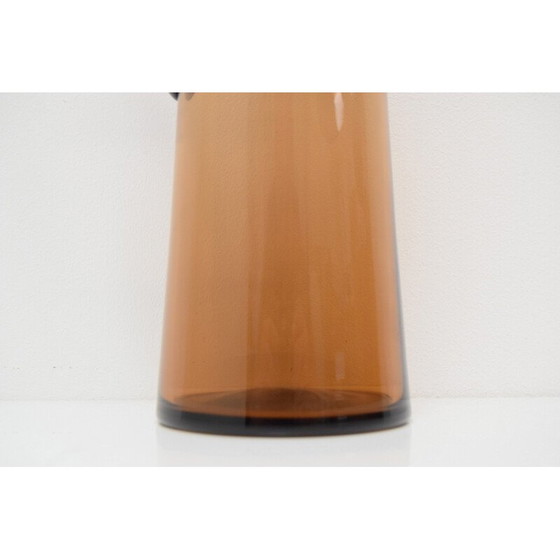 Image 1 of Art vintage Czech glass pitcher by Glasswork Novy Bor, 1950s