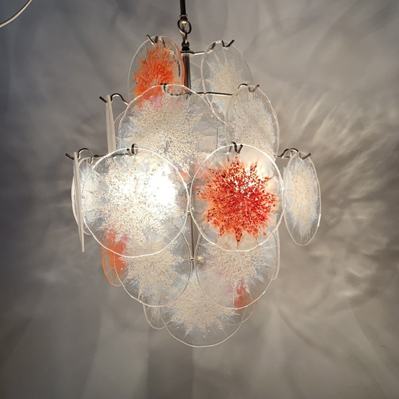 Image 1 of Vistosi Mid-Century Design Glass Disc Chandelier - 1970s