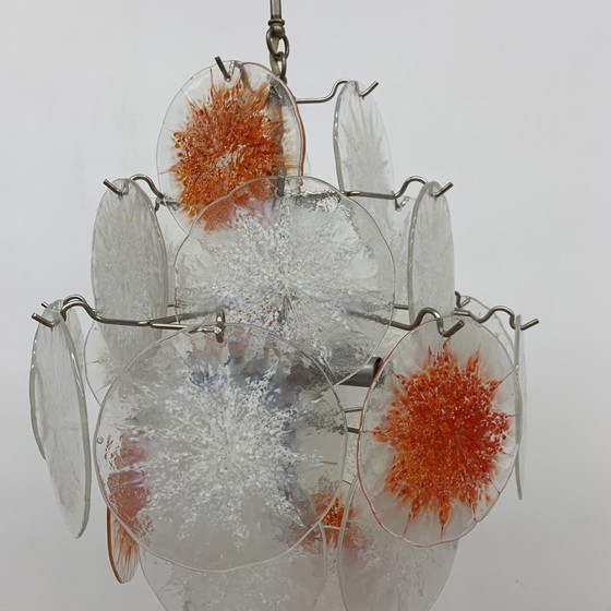 Image 1 of Vistosi Mid-Century Design Glass Disc Chandelier - 1970s