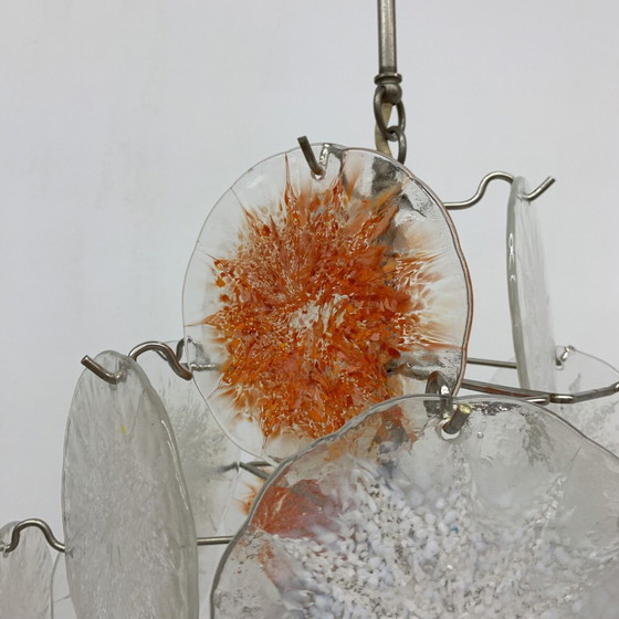 Image 1 of Vistosi Mid-Century Design Glass Disc Chandelier - 1970s