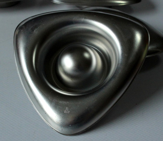 Image 1 of 6 Triangular egg cups Wmf stainless steel - Vintage