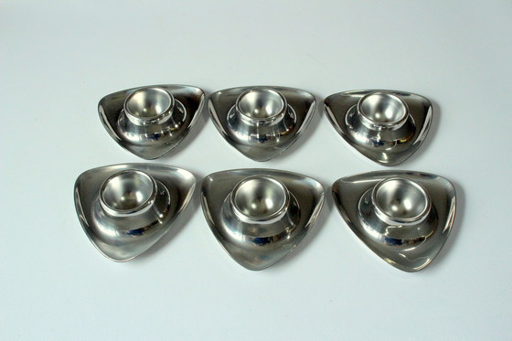 Image 1 of 6 Triangular egg cups Wmf stainless steel - Vintage