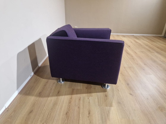 Image 1 of Design on Stock Blizz Armchair Hocker Wool Fabric Purple