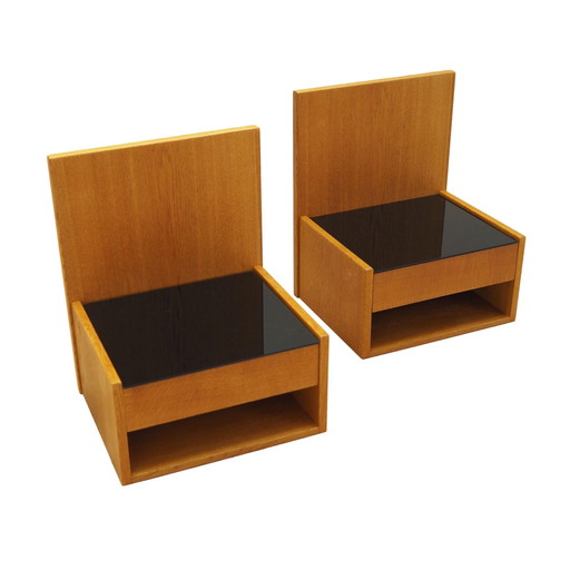 Set Of Hanging Bedside Cabinets, Danish Design, 1960S, Designer: Hans J. Wegner, Manufacturer: Getama