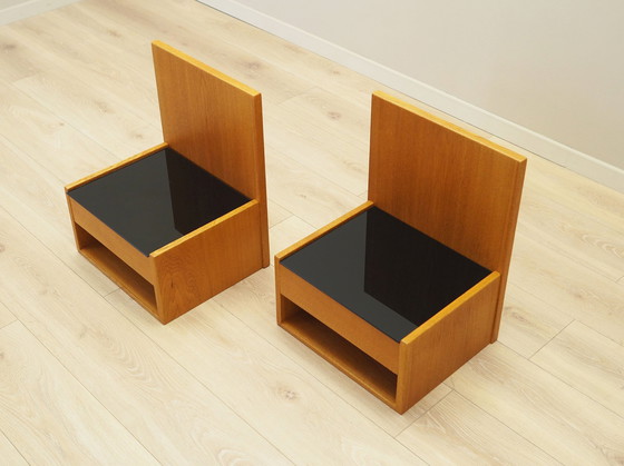 Image 1 of Set Of Hanging Bedside Cabinets, Danish Design, 1960S, Designer: Hans J. Wegner, Manufacturer: Getama