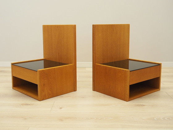 Image 1 of Set Of Hanging Bedside Cabinets, Danish Design, 1960S, Designer: Hans J. Wegner, Manufacturer: Getama