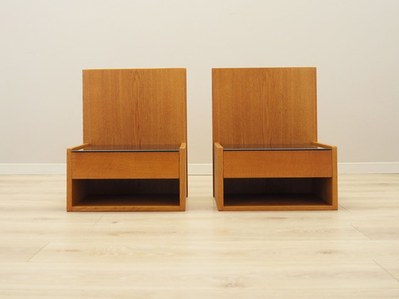 Image 1 of Set Of Hanging Bedside Cabinets, Danish Design, 1960S, Designer: Hans J. Wegner, Manufacturer: Getama