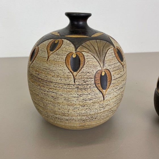 Image 1 of Coppia di vasi in ceramica vintage di Peter Müller per Sgrafo Modern, Germania, anni '70