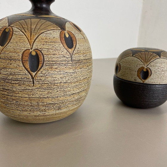 Image 1 of Coppia di vasi in ceramica vintage di Peter Müller per Sgrafo Modern, Germania, anni '70