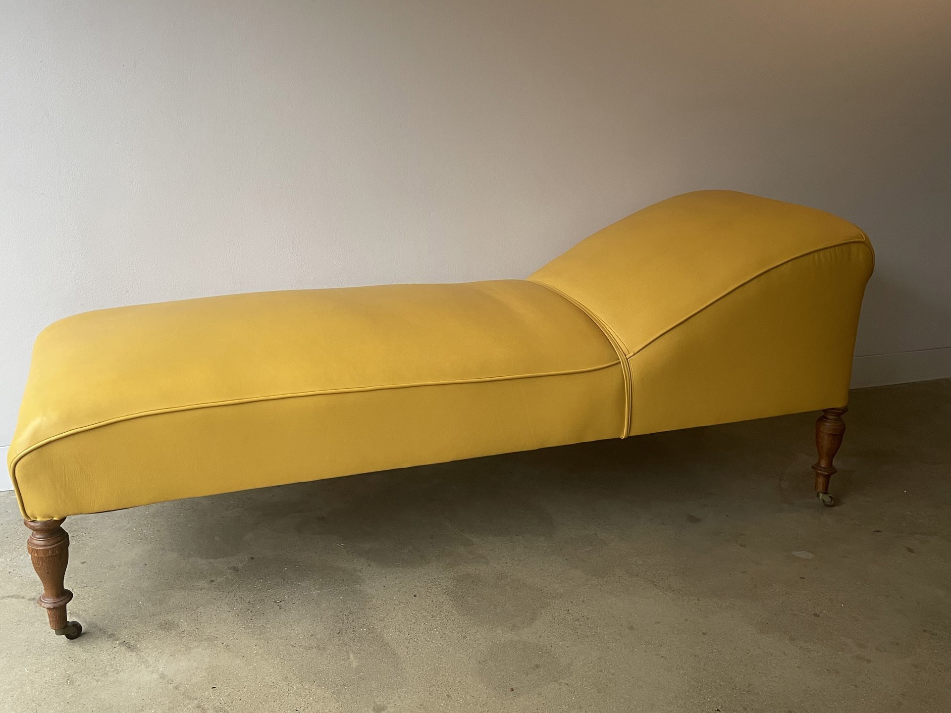 Mustard yellow sales chaise lounge