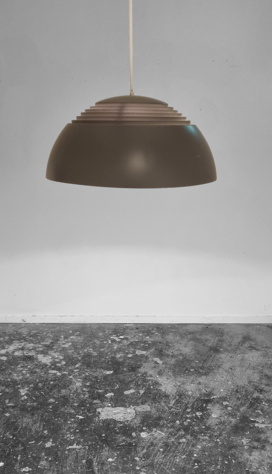 Image 1 of Midcentury Danish AJ Royal 500 pendant lamp in brown gray by Arne Jacobsen for Louis Poulsen, 1960s