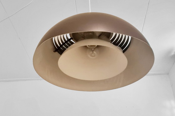 Image 1 of Midcentury Danish AJ Royal 500 pendant lamp in brown gray by Arne Jacobsen for Louis Poulsen, 1960s