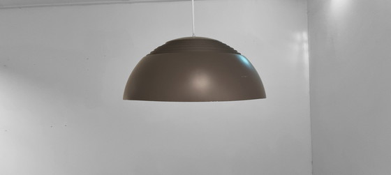 Image 1 of Midcentury Danish AJ Royal 500 pendant lamp in brown gray by Arne Jacobsen for Louis Poulsen, 1960s