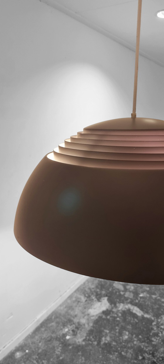 Image 1 of Midcentury Danish AJ Royal 500 pendant lamp in brown gray by Arne Jacobsen for Louis Poulsen, 1960s