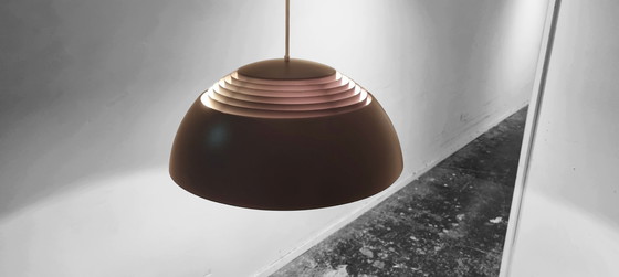 Image 1 of Midcentury Danish AJ Royal 500 pendant lamp in brown gray by Arne Jacobsen for Louis Poulsen, 1960s