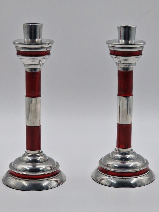 Image 1 of Paire de bougeoirs industriels vintage en forme de phare