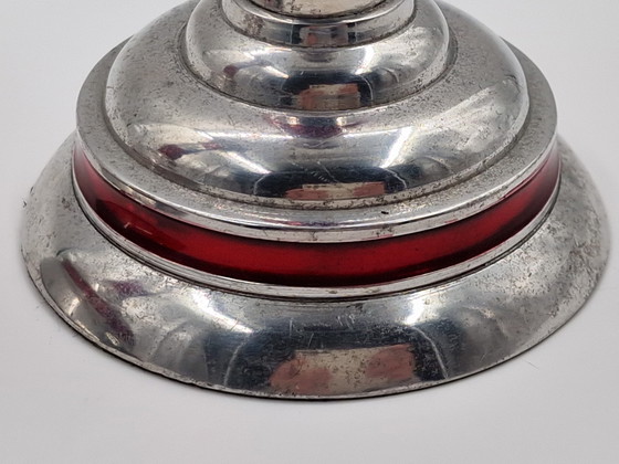 Image 1 of Pair of industrial vintage candlesticks in the shape of a lighthouse