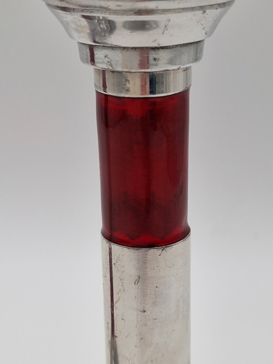 Image 1 of Pair of industrial vintage candlesticks in the shape of a lighthouse