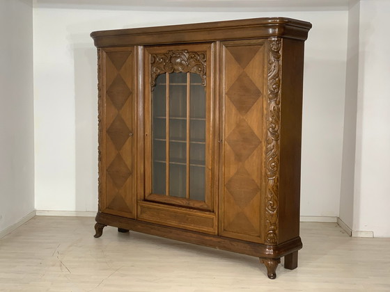 Image 1 of Wilhelminian style bookcase living room cupboard antique around 1900