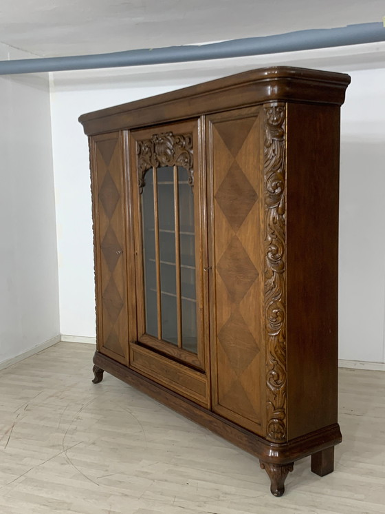 Image 1 of Wilhelminian style bookcase living room cupboard antique around 1900