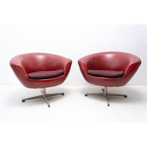 Image 1 of Pair of mid century swivel armchairs by Up Zavody, 1970s