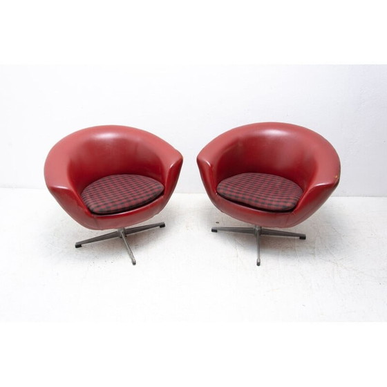 Image 1 of Pair of mid century swivel armchairs by Up Zavody, 1970s