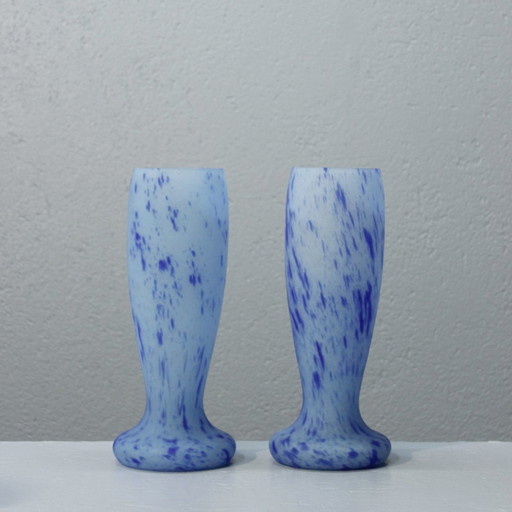 André Delatte Nancy - Pair Of Large Art Nouveau Pate De Verre Vases France