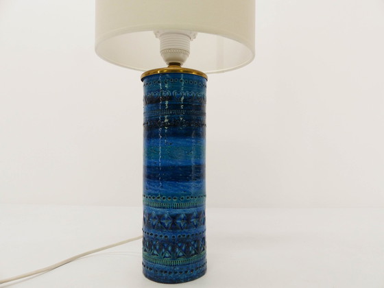 Image 1 of Blue Scroll Lamp Aldo Londi Pour Bitossi 1960