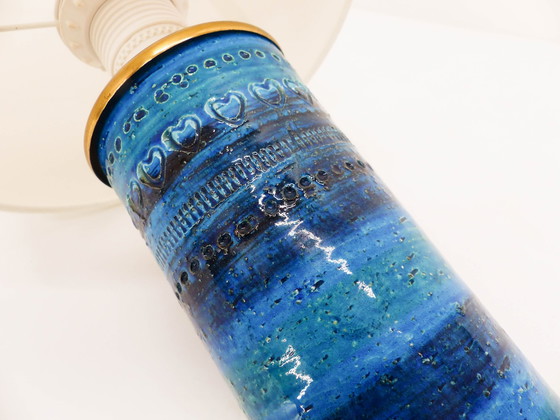 Image 1 of Blue Scroll Lamp Aldo Londi Pour Bitossi 1960