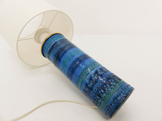 Image 1 of Blue Scroll Lamp Aldo Londi Pour Bitossi 1960