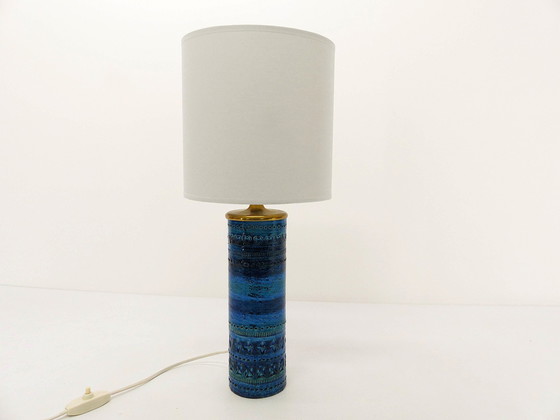 Image 1 of Blue Scroll Lamp Aldo Londi Pour Bitossi 1960