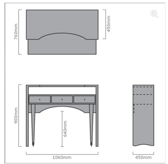 Image 1 of Porada Scrivano Desk Open Pore Ivory Ral 1013