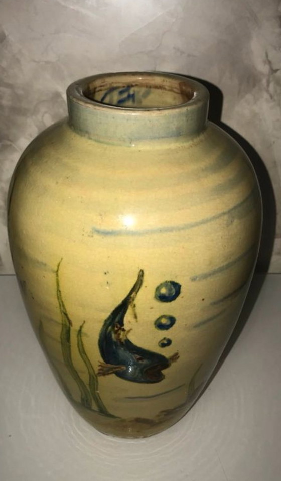 Image 1 of Large Chinese Patterned Vase