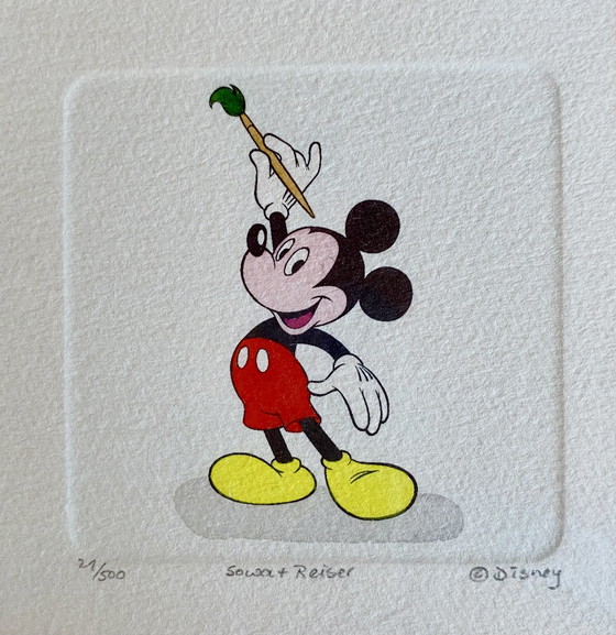 Image 1 of Sowa + Reiser Disney etching Mickey Mouse limited NOS