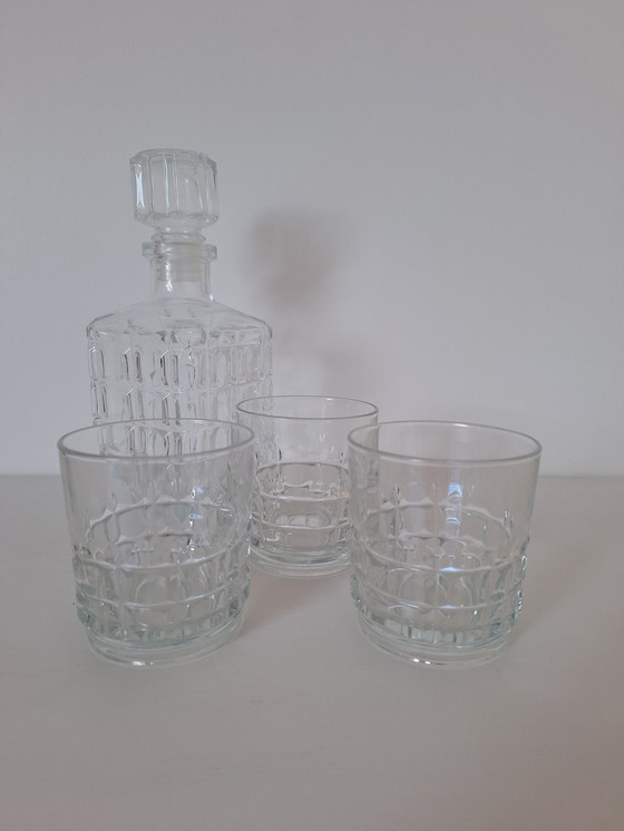 Image 1 of Vintage Whisky Decanter And Glasses
