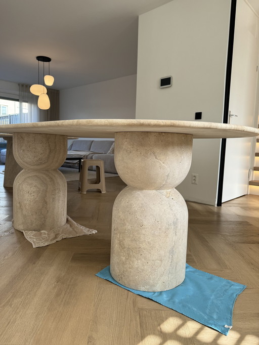 Travertine Dining Table New