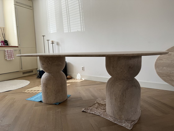 Image 1 of Travertine Dining Table New