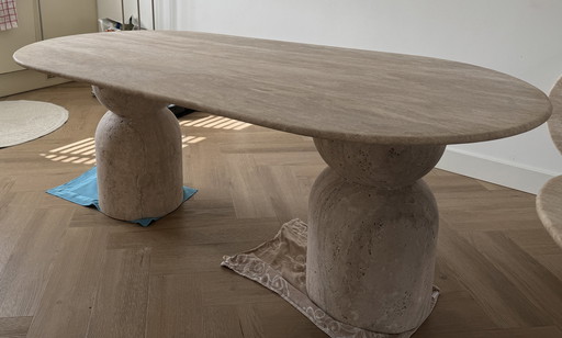 Travertine Dining Table New