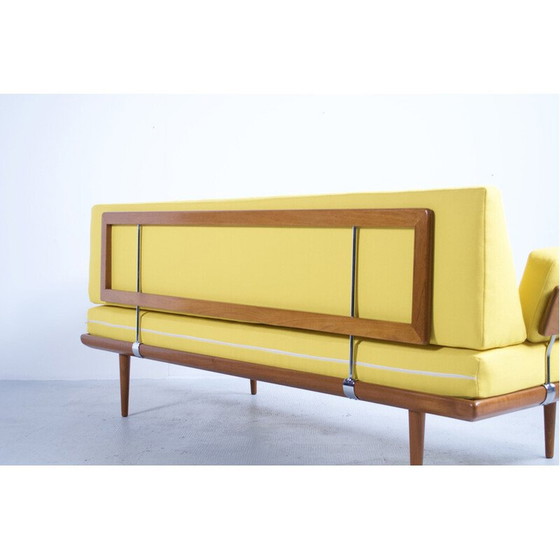 Image 1 of Vintage Minerva 3-seater sofa in teak and chrome steel by Peter Hvidt and Orla Mølgaard Nielsen for France et Son, 1954