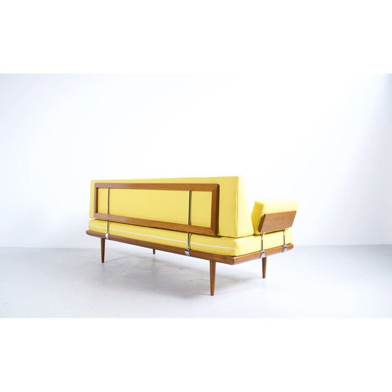 Image 1 of Vintage Minerva 3-seater sofa in teak and chrome steel by Peter Hvidt and Orla Mølgaard Nielsen for France et Son, 1954