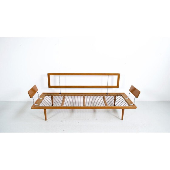 Image 1 of Vintage Minerva 3-seater sofa in teak and chrome steel by Peter Hvidt and Orla Mølgaard Nielsen for France et Son, 1954